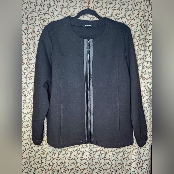 Olsen Women's Black Zip-Up Sweater Jacket - Picture 1 of 4